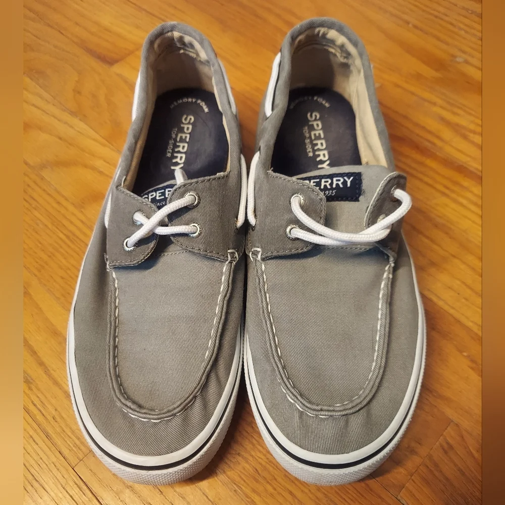 Sperry Men's Charcoal Boat Shoes, Size 10
